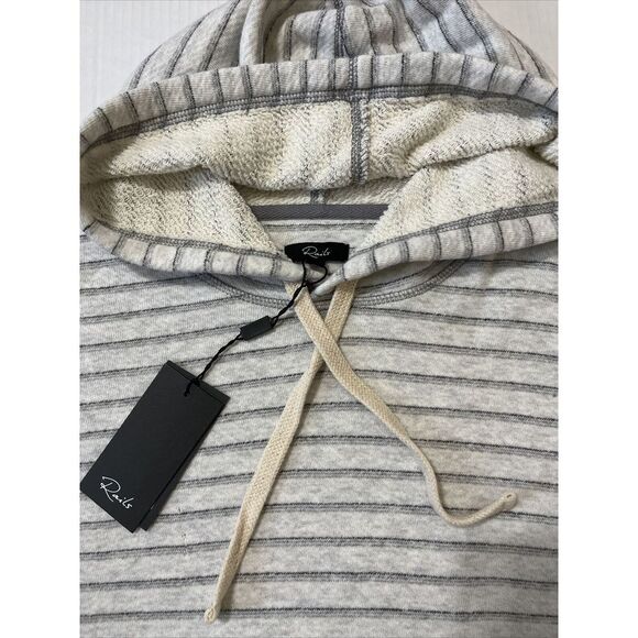Rails Men's Smith Hoodie Nautical Gray Rhine Stripe Pocket NEW $118 NWT Size XL - Picture 7 of 8